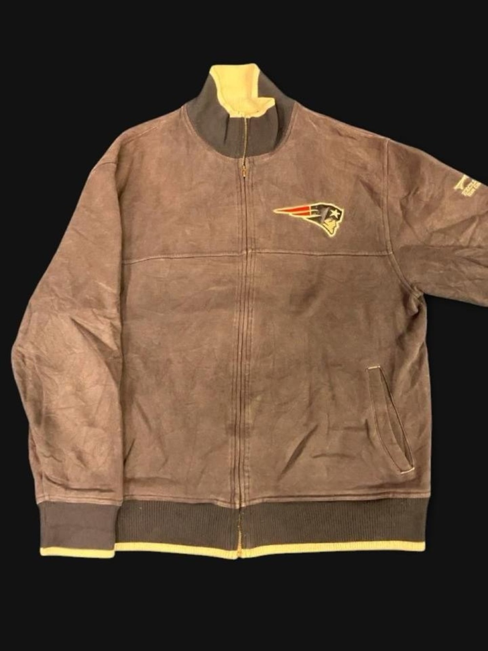 Y2K Vintage Retro Reebok Gridiron Classic England Patriots Dark Navy Jacket Sz L
